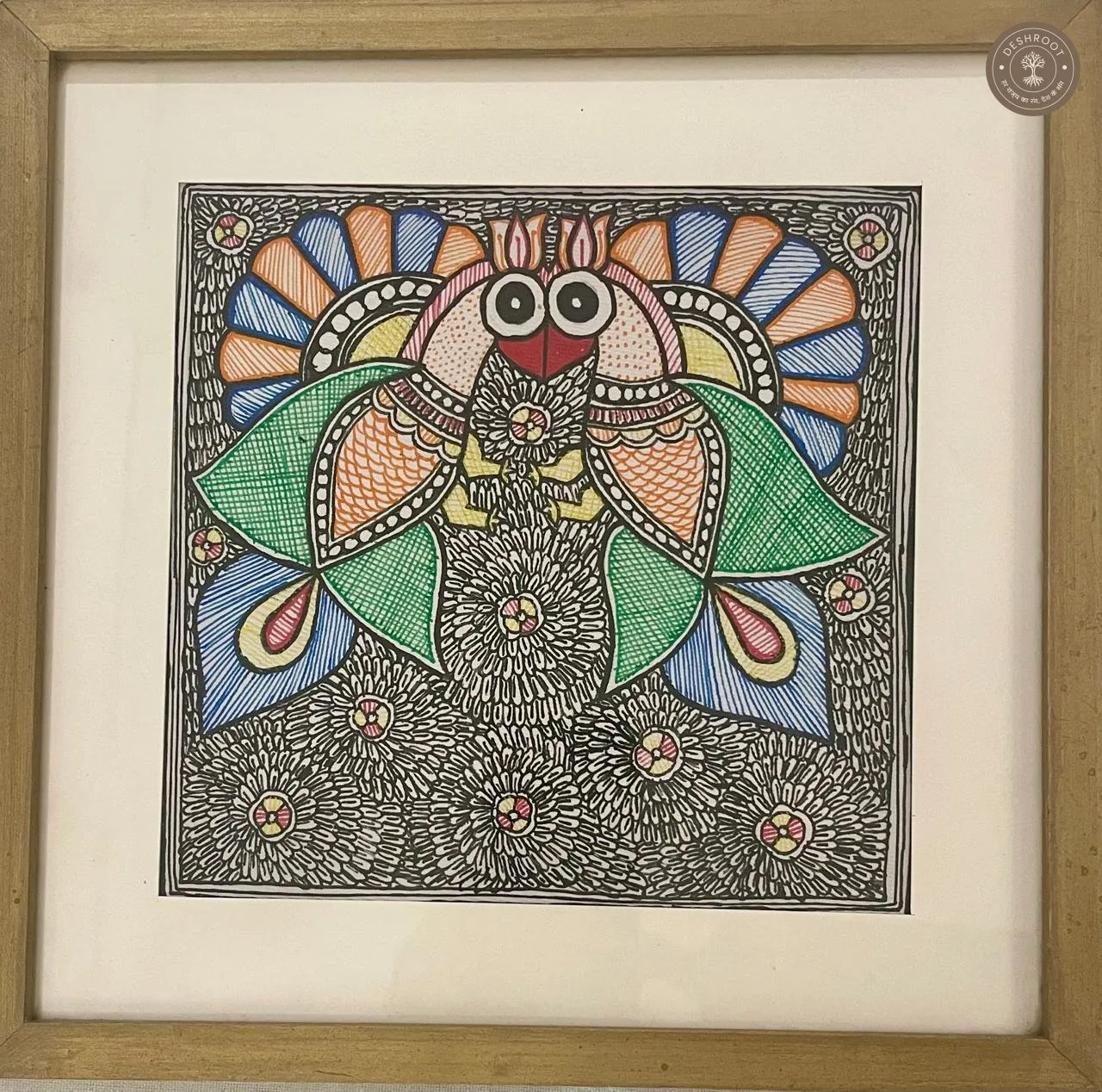 Madhubani Pakshi Pushp Bird Painting
