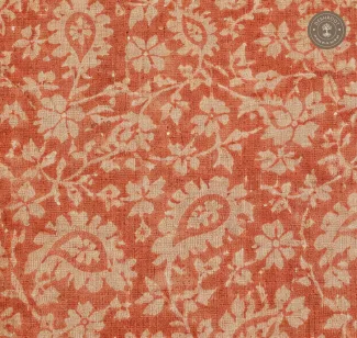 Rust Orange & Cream Printed 2-Piece Dress Material Set