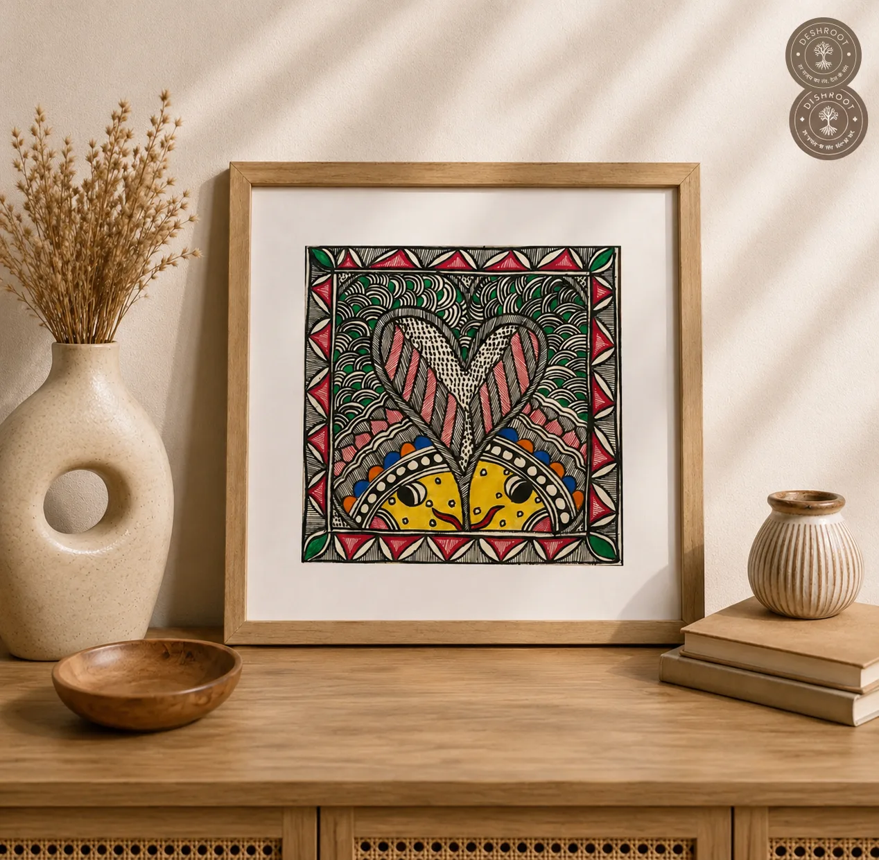 Madhubani Matsya Milan Folk Art Painting