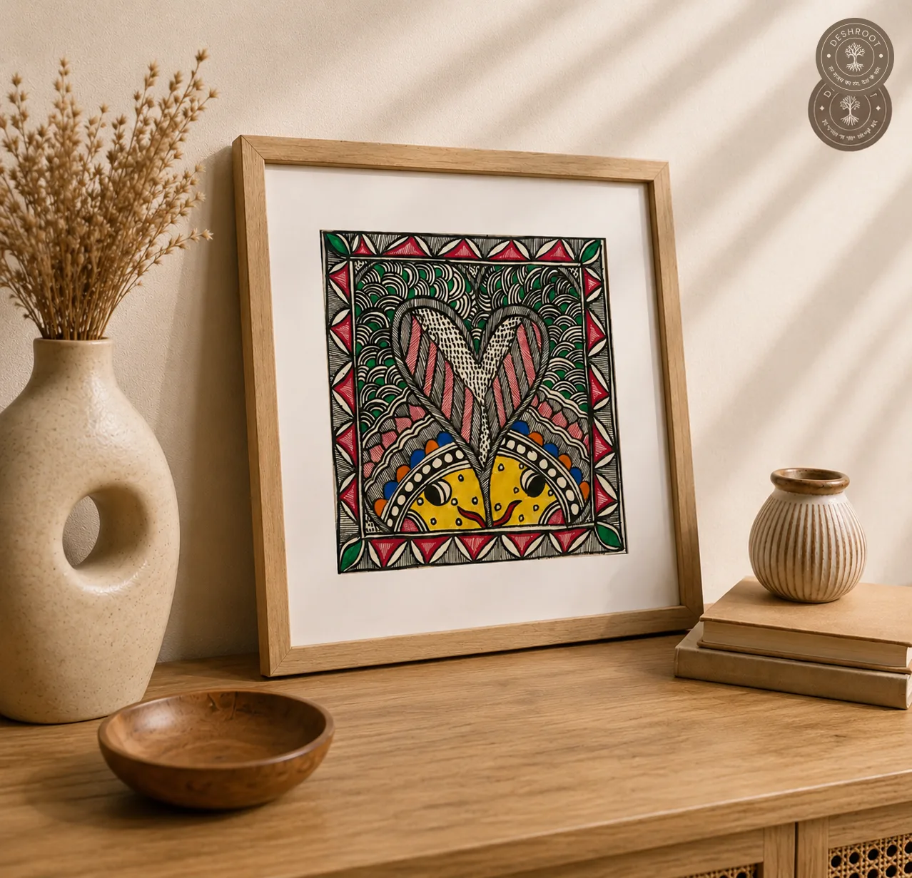 Madhubani Matsya Milan Folk Art Painting