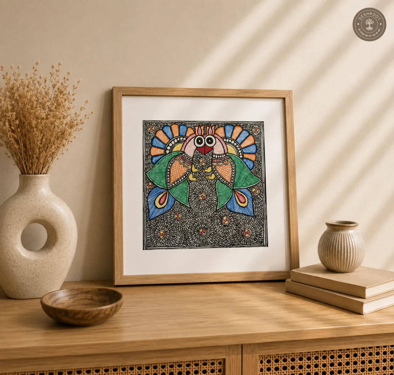 Madhubani Pakshi Pushp Bird Painting