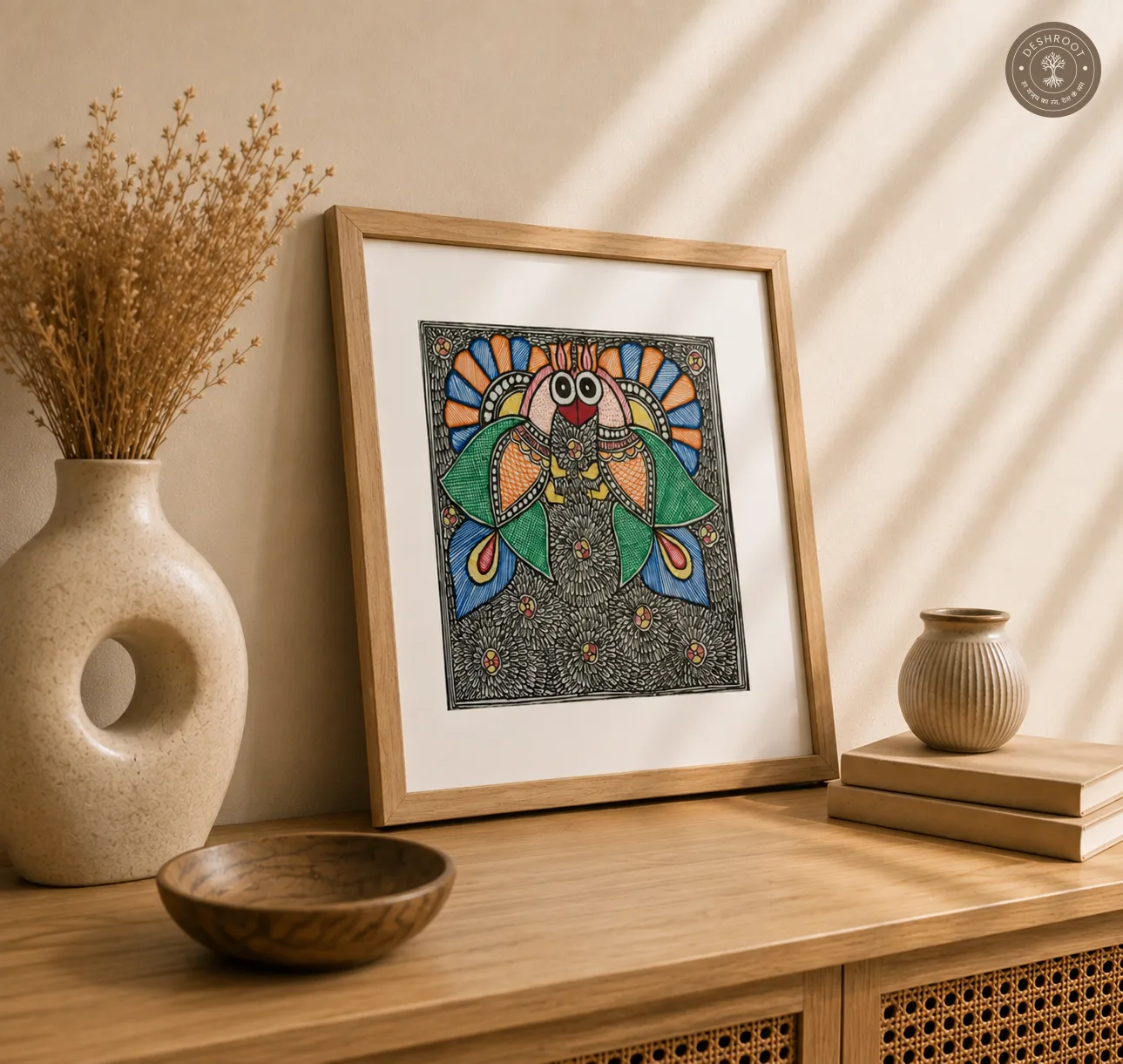 Madhubani Pakshi Pushp Bird Painting
