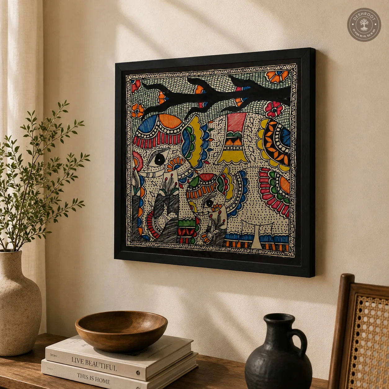 Madhubani Gaj Vatika Elephant Painting