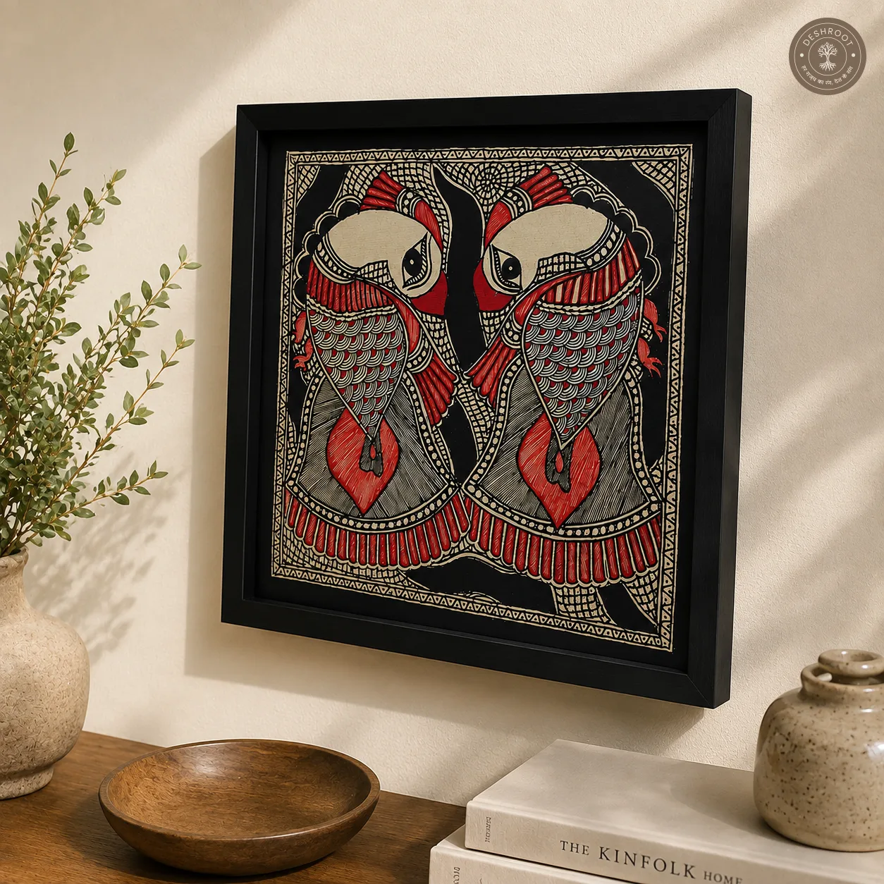 Madhubani Prem Pakshi Folk Painting
