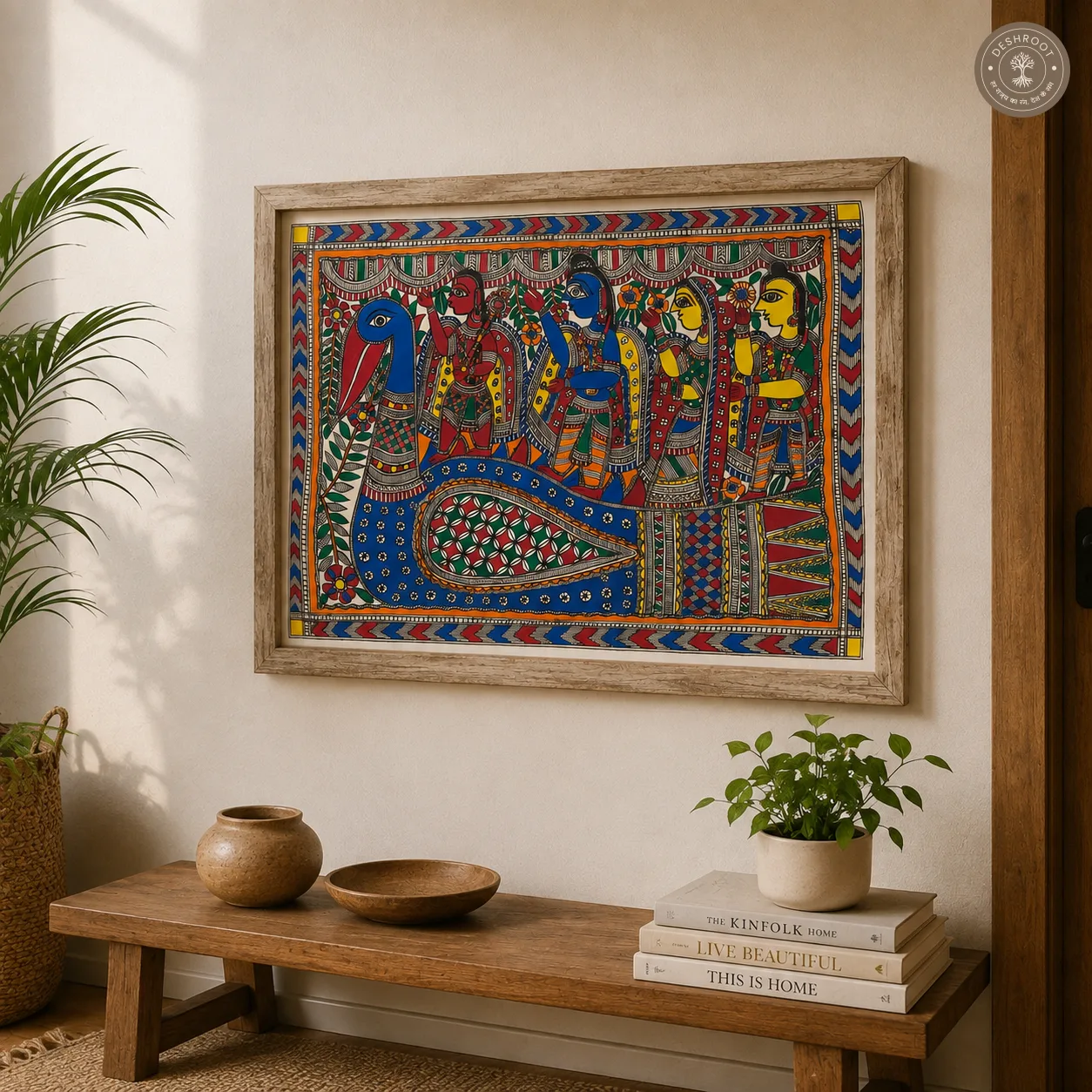 Madhubani Mayur Sabha Folk Painting