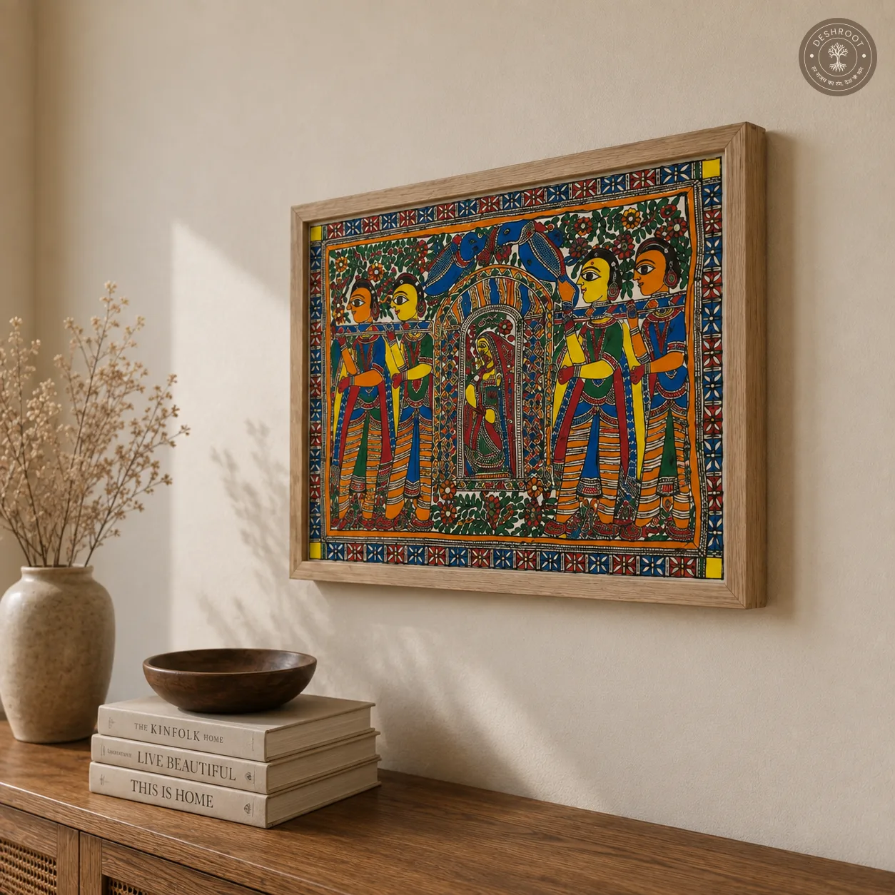 Madhubani Mayur Vivah Procession Painting