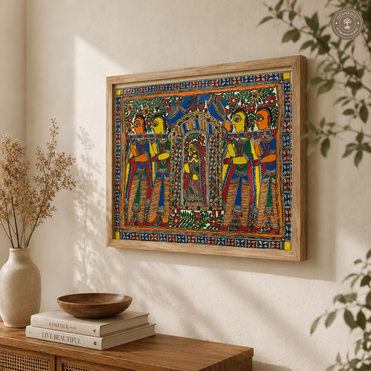 Madhubani Mayur Vivah Procession Painting