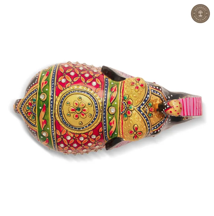 Wooden Elephant Embose Red paint