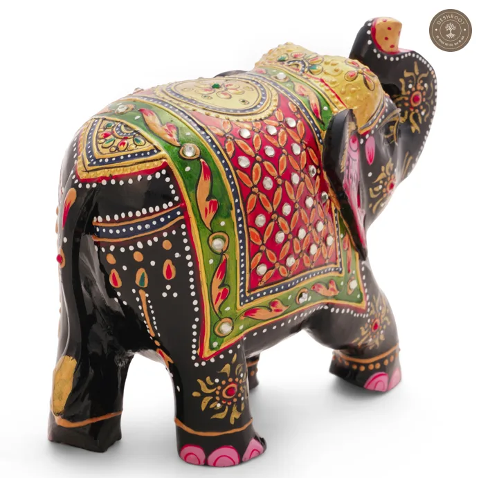 Wooden Elephant Embose Red paint