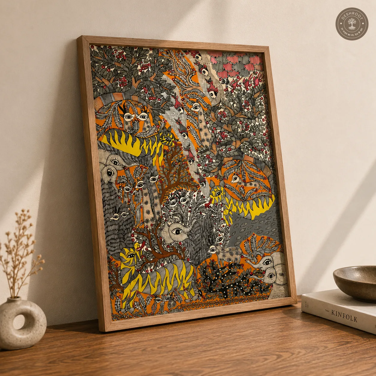 Madhubani Van Jeevan Wildlife Painting
