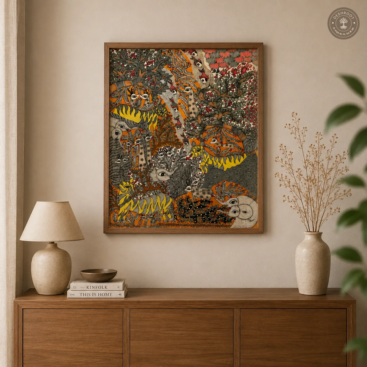 Madhubani Van Jeevan Wildlife Painting