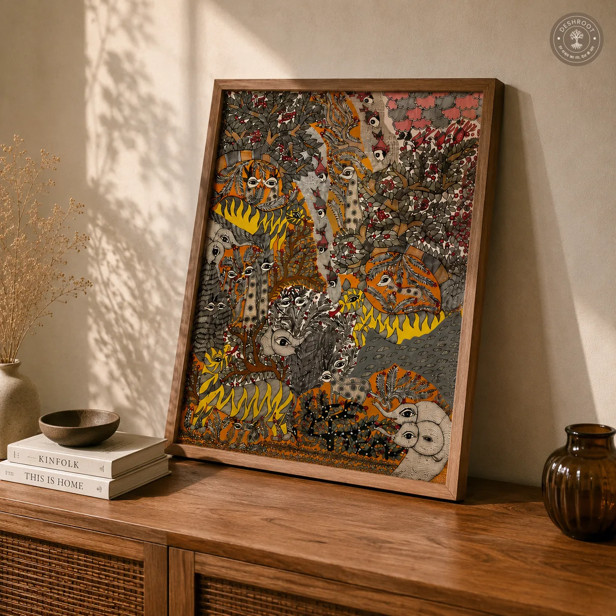 Madhubani Van Jeevan Wildlife Painting