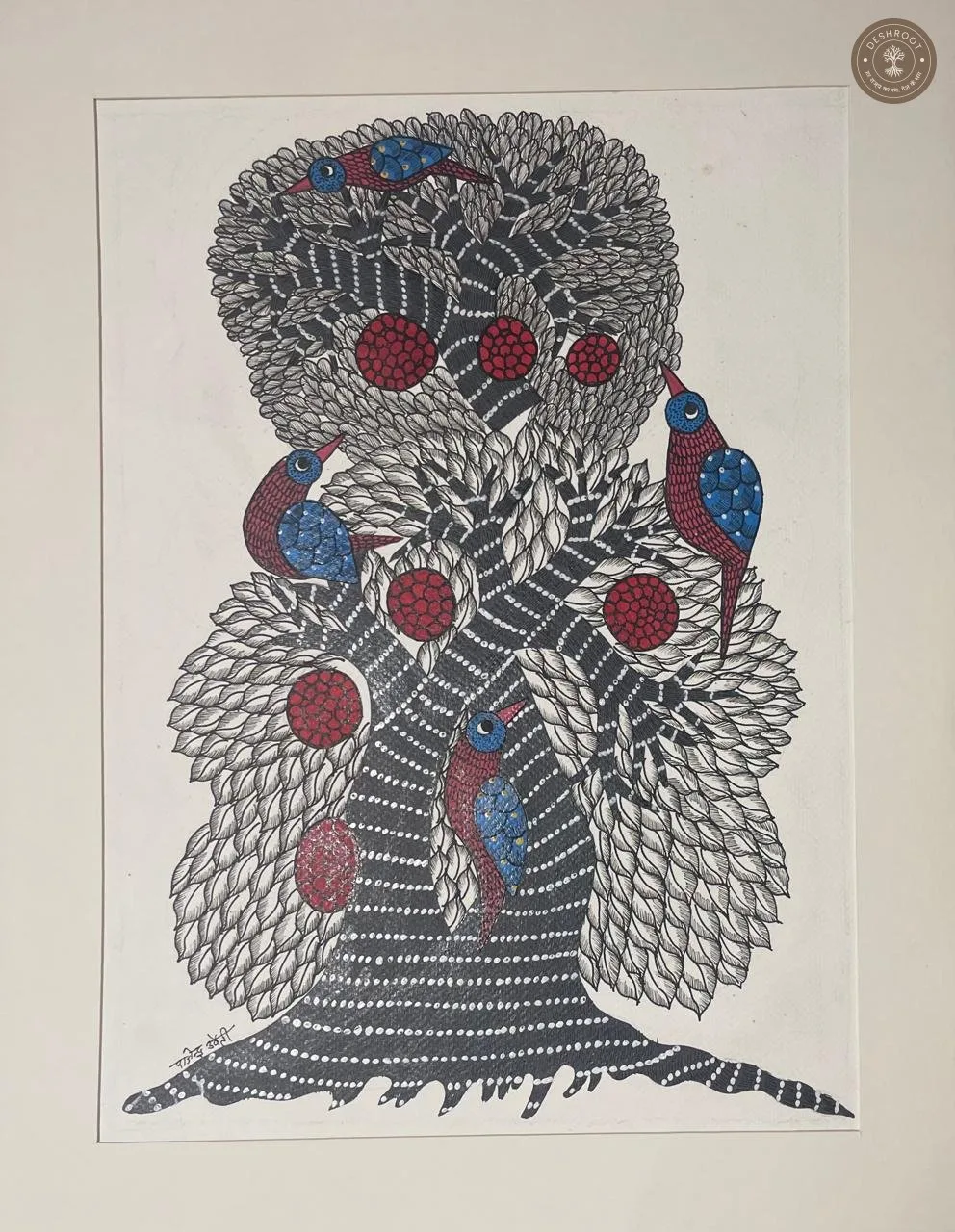 Gond Vanraag Birds of Life Painting