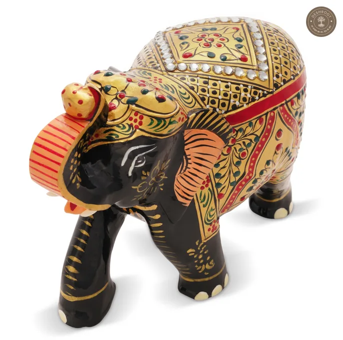 Elephant Reg Embose  Stone – Handcrafted Wooden Decorative Showpiece