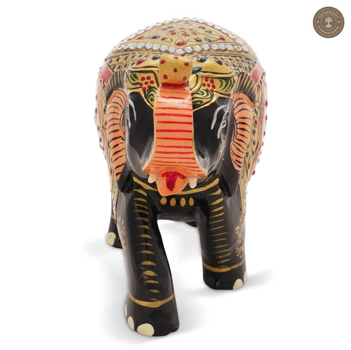 Elephant Reg Embose  Stone – Handcrafted Wooden Decorative Showpiece