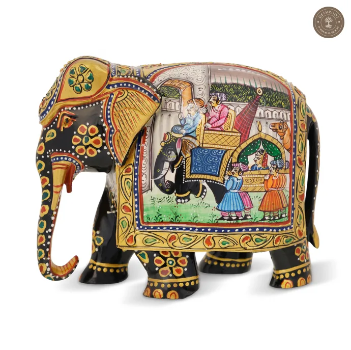 Wooden Elephant Showpiece