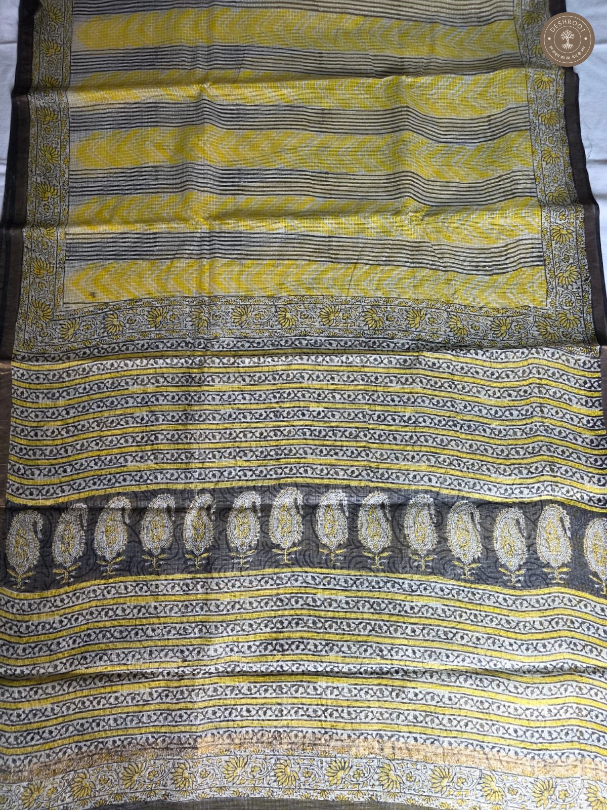 Hand Block Printed Kota Doriya Saree for Women | Lightweight Traditional Indian Saree with Blouse Piece