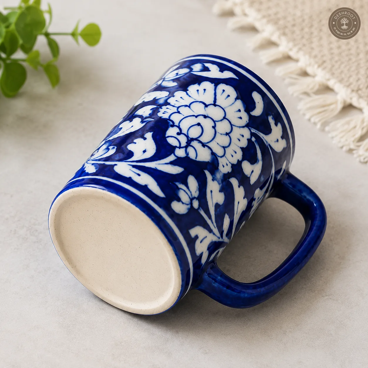 Handcrafted Jaipur Blue Pottery Ceramic Coffee Mug
