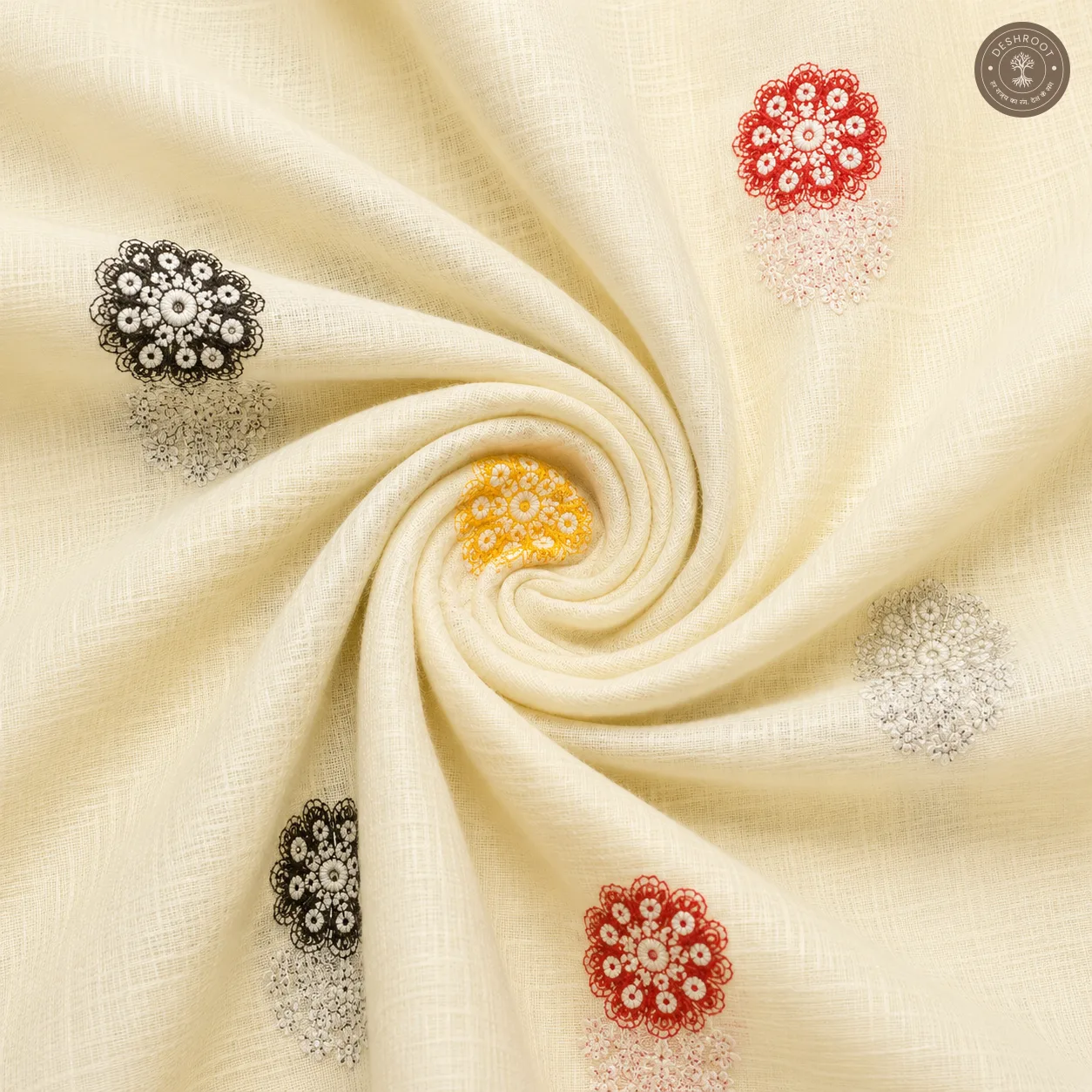 Elegant Floral Print Unstitched Dress Material with Printed Dupatta (2 piece set)
