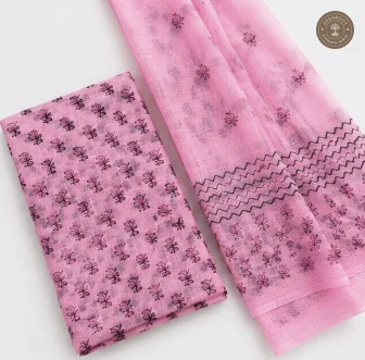 pink floral printed 2-piece dress material set