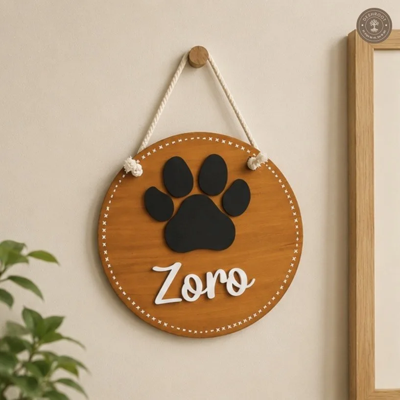Personalized Paw Print Pet Name Hanging Plaque – Zoro