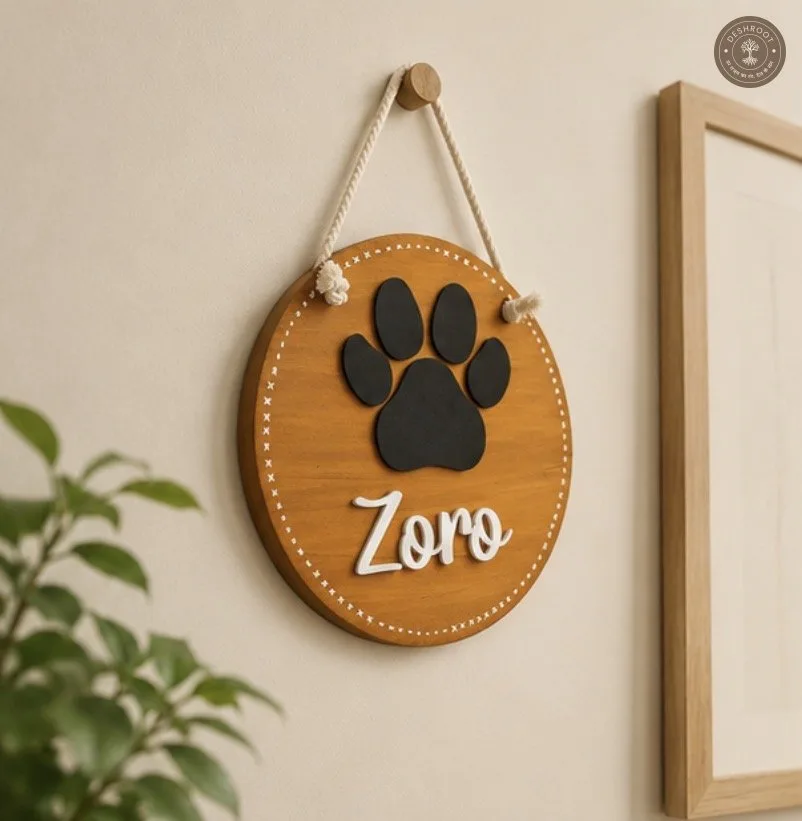 Personalized Paw Print Pet Name Hanging Plaque – Zoro
