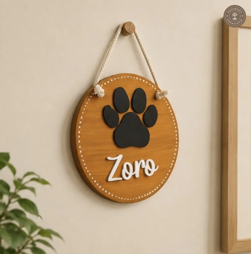 Personalized Paw Print Pet Name Hanging Plaque – Zoro