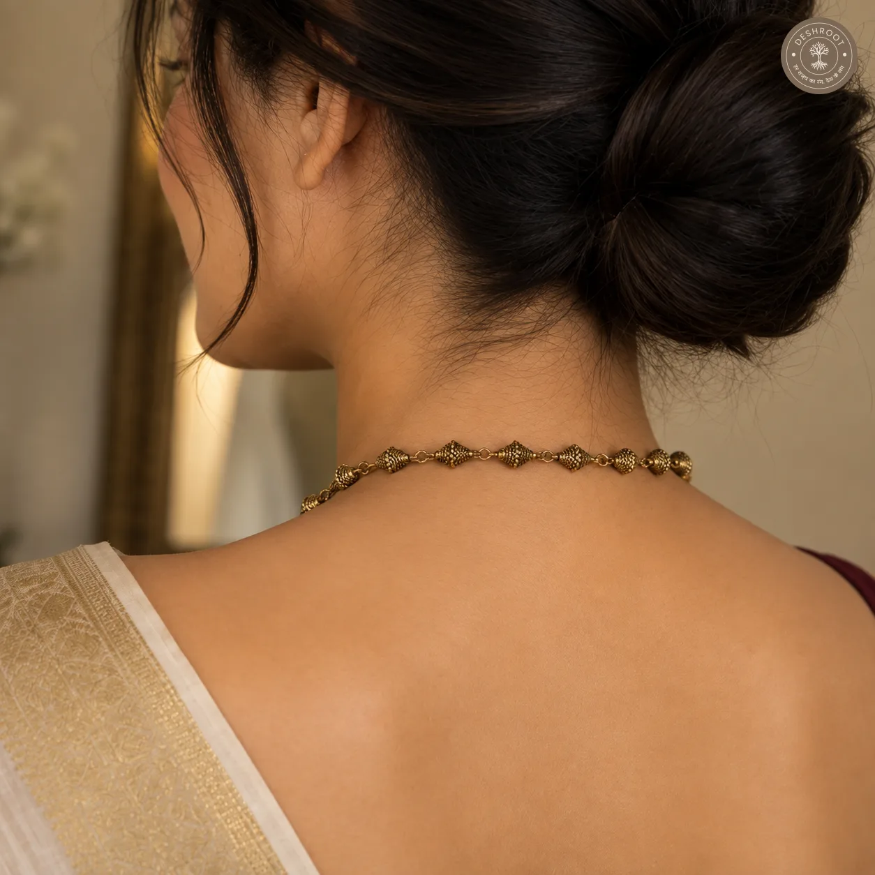 Antique Gold Peacock Kundan Necklace