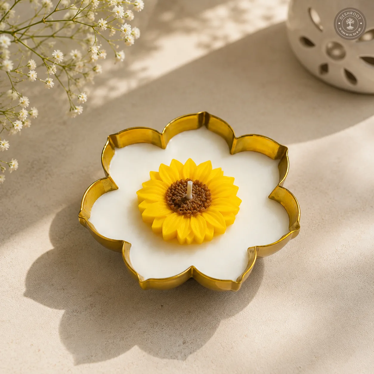 Sunflower Urli Decorative Candle