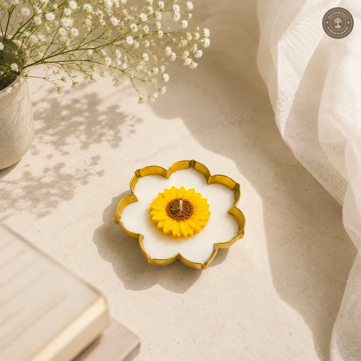 Sunflower Urli Decorative Candle