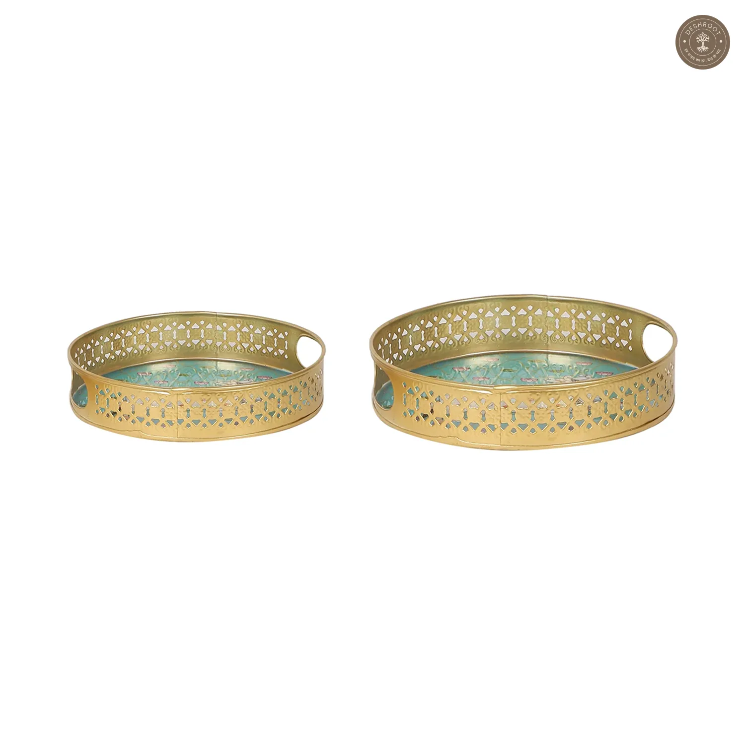 Green Cow Tray Set of 2