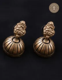 Antique Bronze Terracotta Long Haaram with Matching Jhumkas