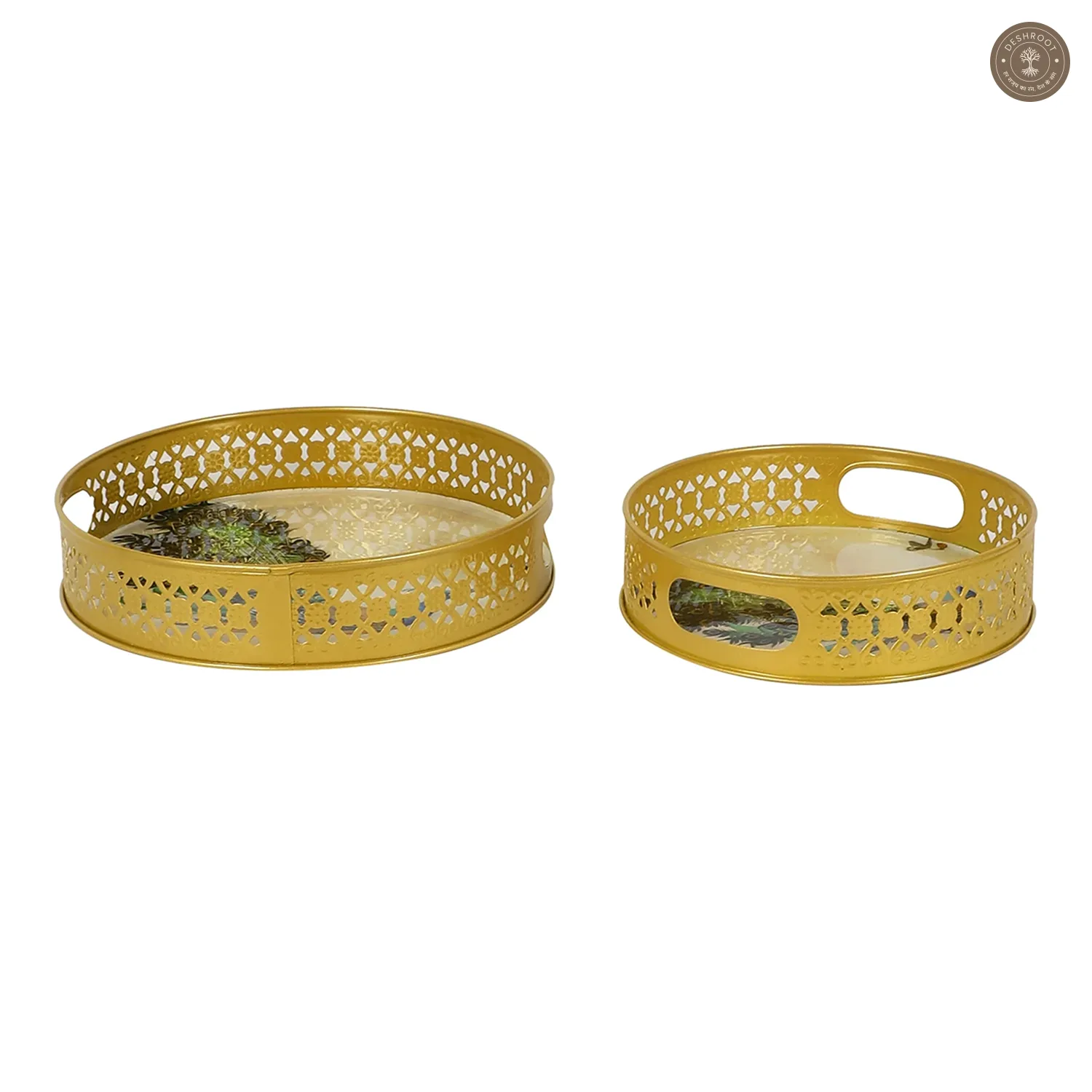Peacock Tray Set of 2