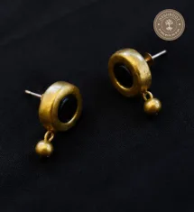 Antique Gold-Black Terracotta Long Chain with Matching Earrings