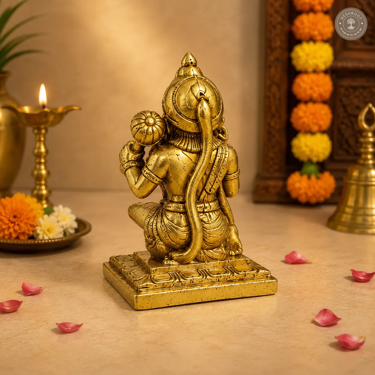 Divine Golden Hanuman Idol – Blessing Pose
