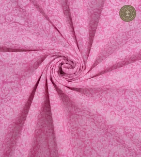 Pink Paisley Print 2-Piece Unstitched Suit Set with Floral Dupatta
