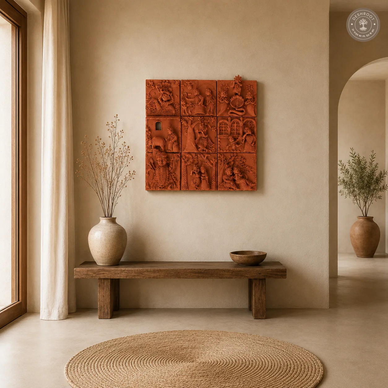 Rajasthani Terracotta Folk Art Story Wall Hanging