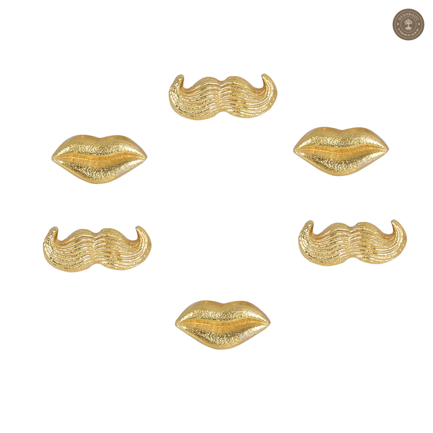 Lips & Mouctache Napkin RIng Set of 6
