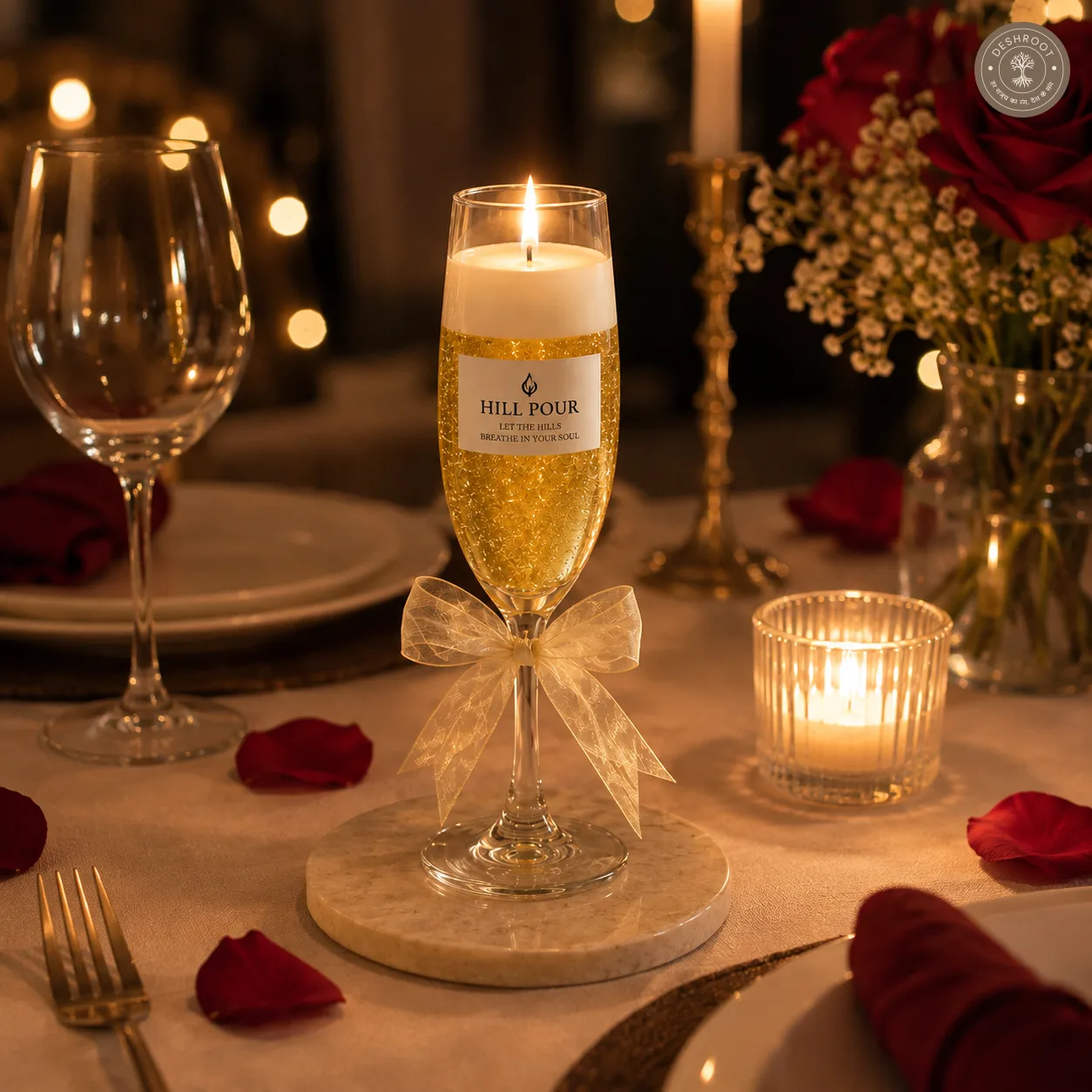Hill Pour Champagne Light Lemongrass Gel Wax Candle