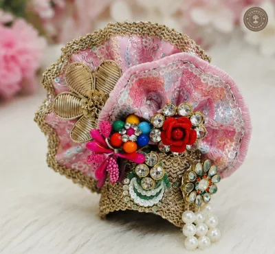Laddu Gopal No. 5 Designer Floral Mukut
