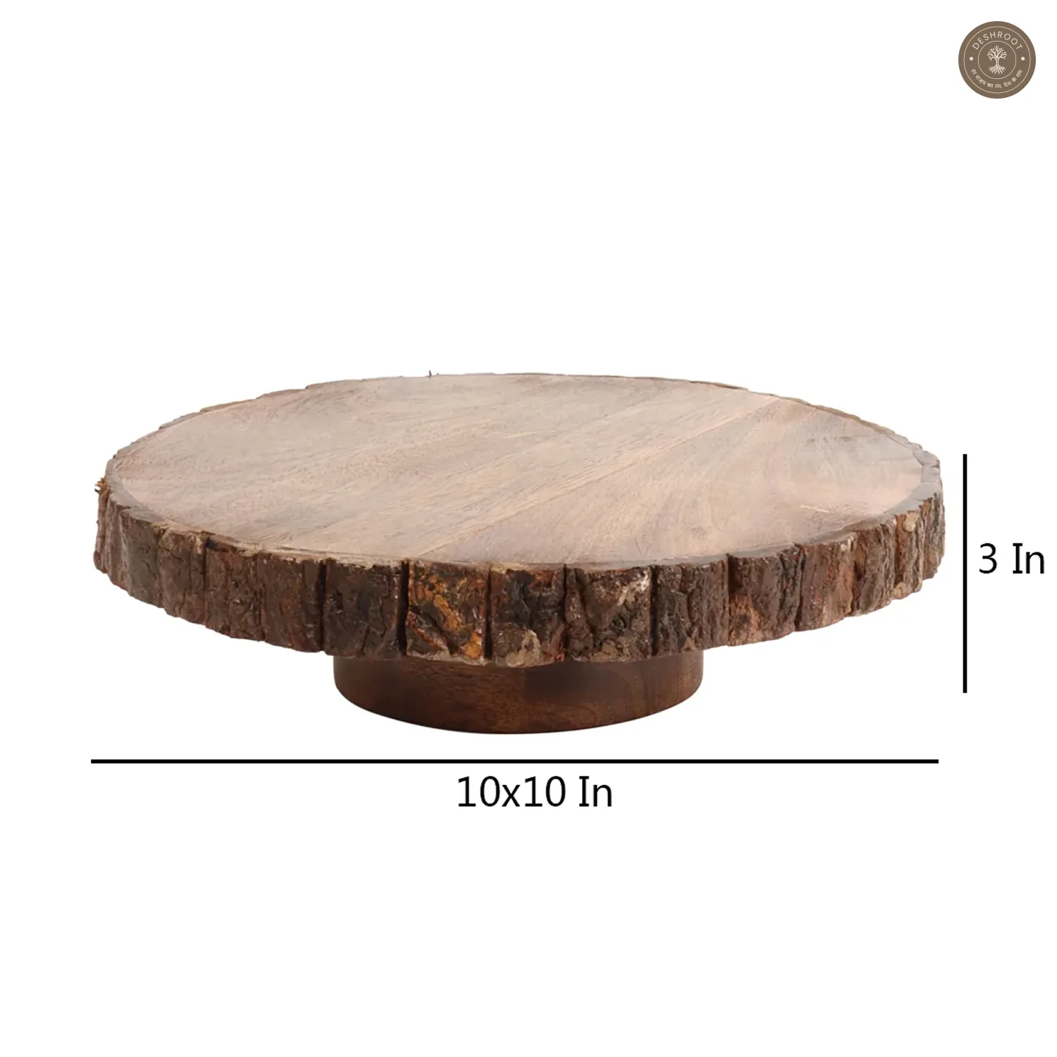Mango Wood Revolving Cake Platter with Server