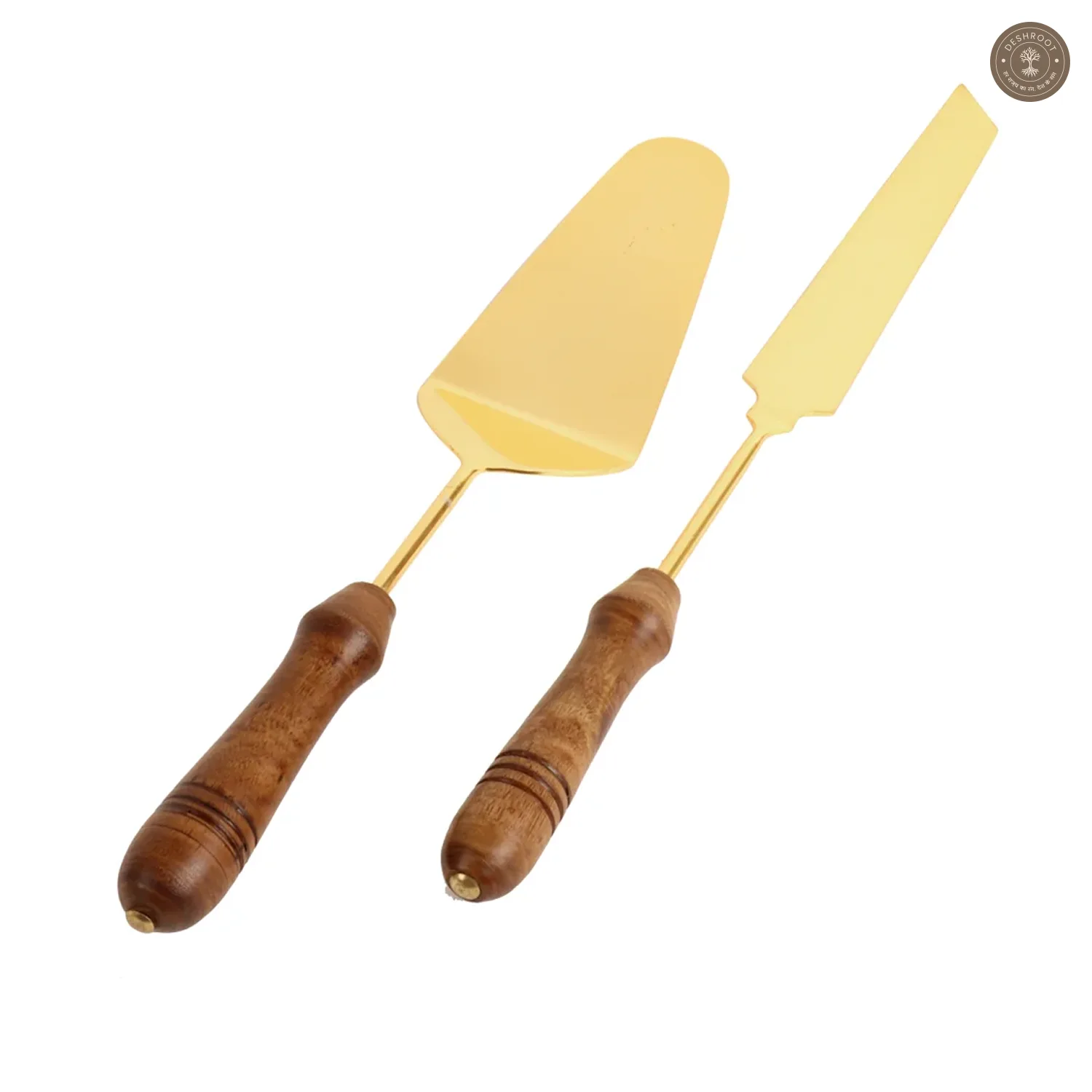 Mango Wood Revolving Cake Platter with Server