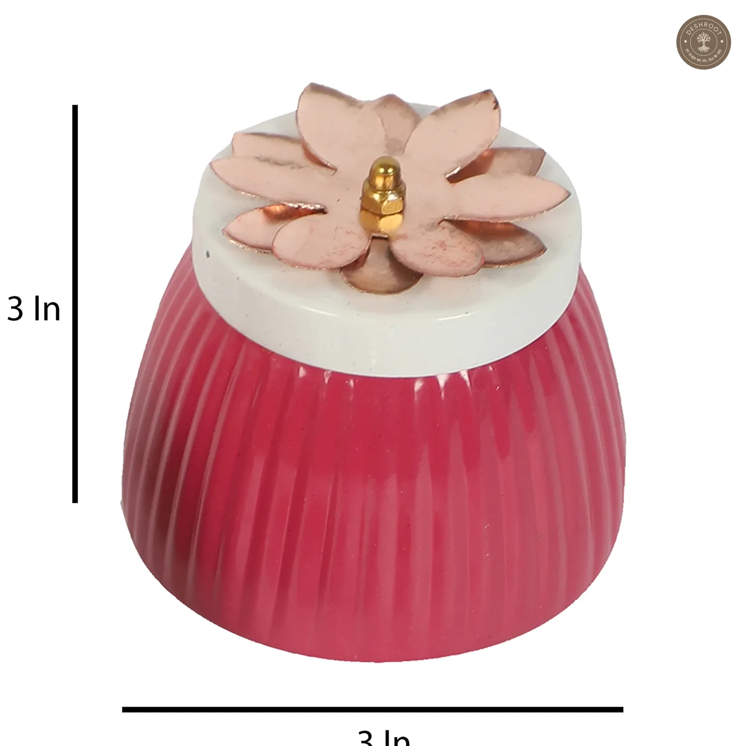 Metal Pink Jar Set of 2