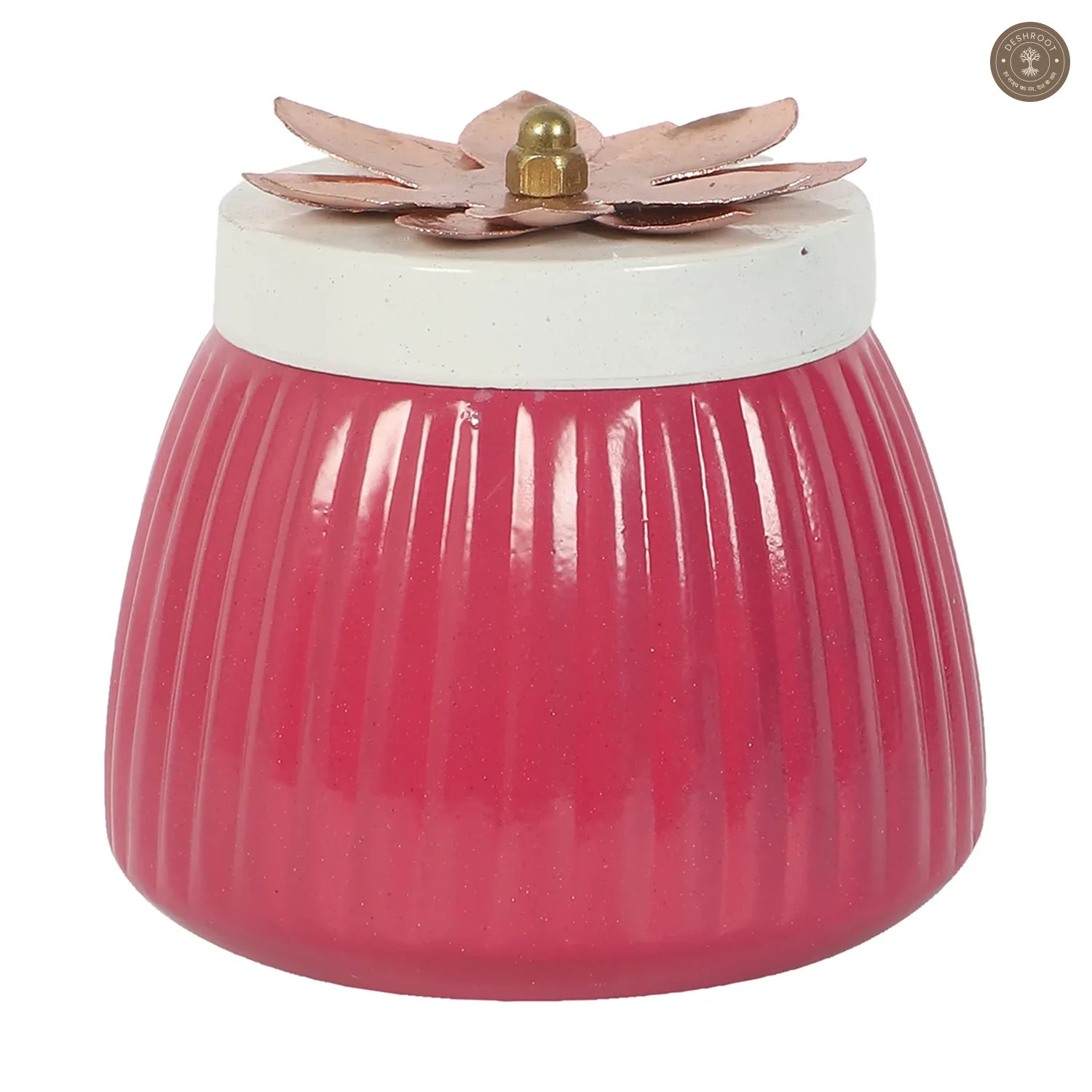 Metal Pink Jar Set of 2