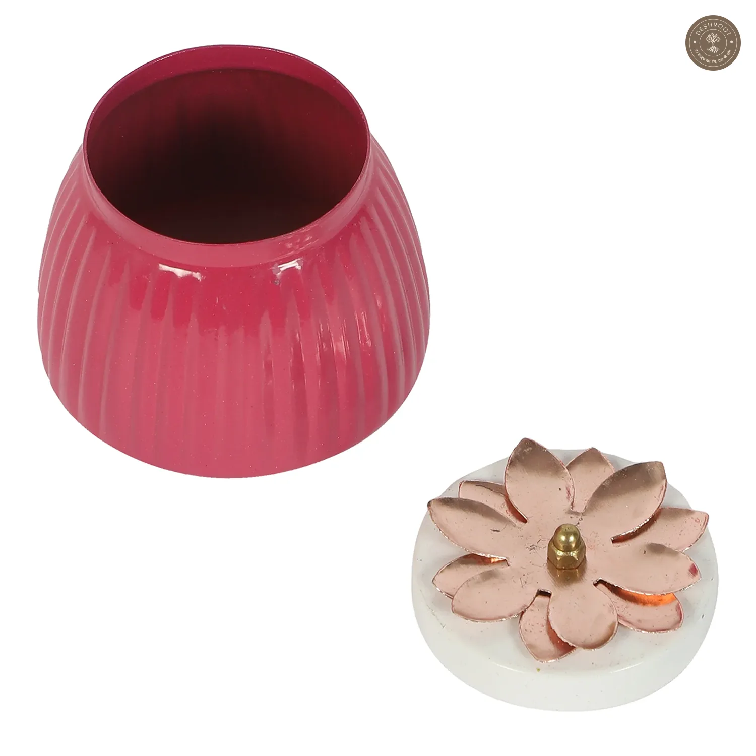 Metal Pink Jar Set of 2