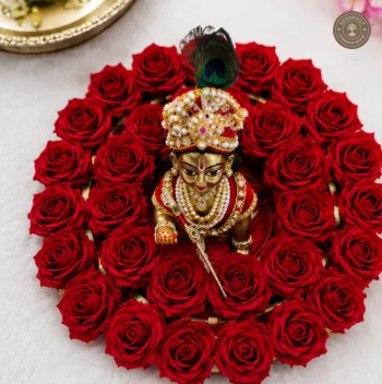 Beautiful Red Rose Laddu Gopal Ji Poshak