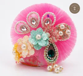 Multicolour Designer Laddu Gopal Ji Poshak with Matching Mukut