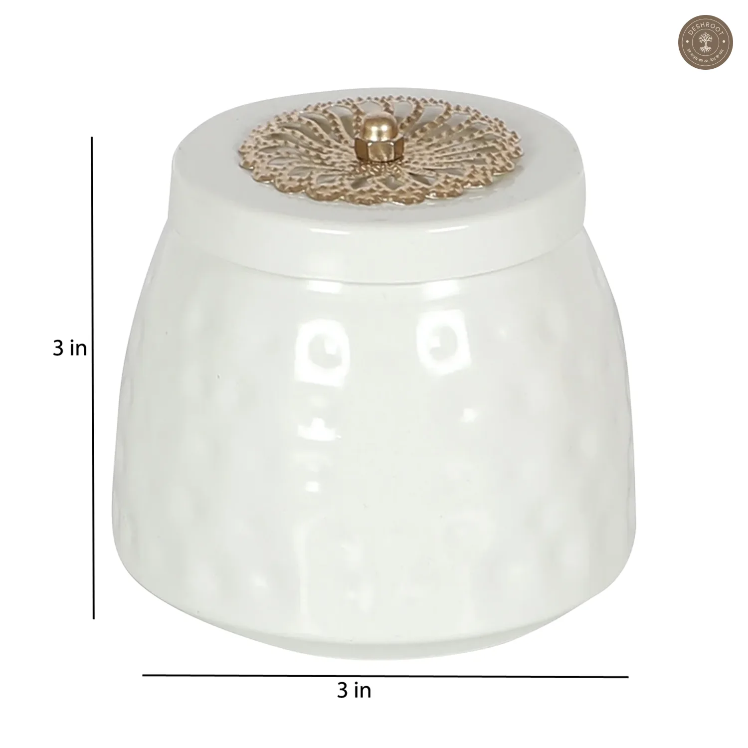 Metal Basket With White Jar Set of 5