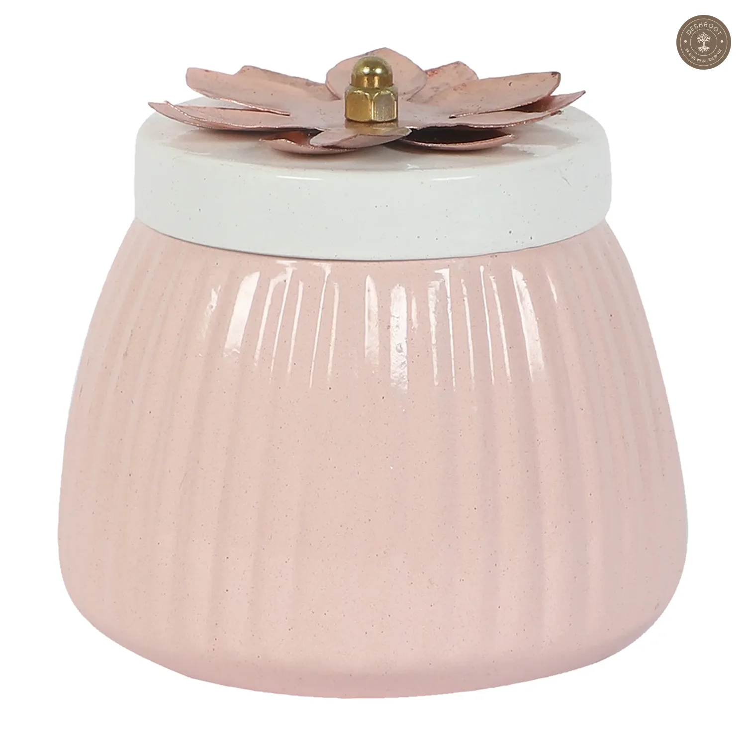 Metal Light Pink Jar Set of 2