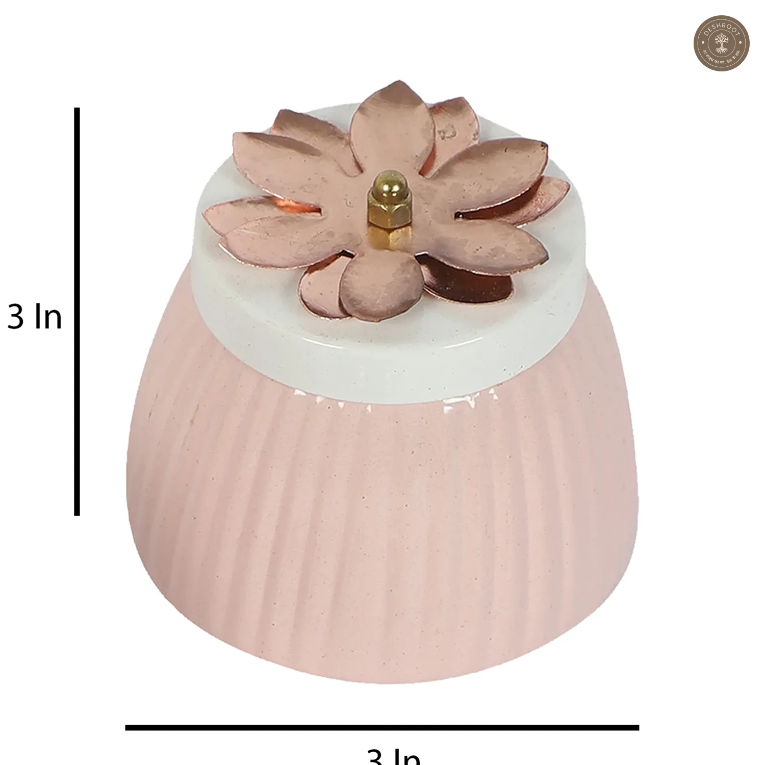 Metal Light Pink Jar Set of 2